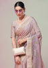 Sweet Lavender Woven Georgette Silk Saree