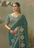 “Exclusive Offer” : Tropical Green Woven Embroidered Silk Saree