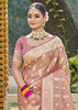Mauve Pink Woven Banarasi Satin Silk Saree