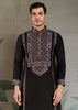 Phantom Black Embroidered Stitched Kurta Set
