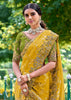 Golden Yellow Woven Banarasi Designer Silk Saree With Embroidered Blouse