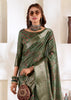 Saga Green Banarasi Printed Soft Silk Saree