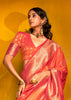 Camellia Orange Woven Banarasi Silk Saree