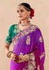 Magenta Purple Heavy Embroidered Designer Silk Saree