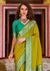 Mehndi Green Banarasi Soft Silk Saree