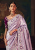 Frida Lilac Woven Embroidered Saree