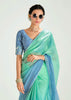 Sea Green & Blue Ombre Banarasi Tissue Saree