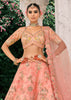 Coral Peach Heavy Embroidered Designer Lehenga