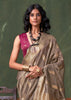 Lead Grey Woven Paithani Tissue Silk Saree