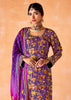 Orchid Purple Embroidered Suit Set With Floral Print