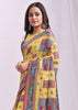 Empire Yellow Woven Linen Cotton Saree