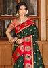 Green & Red Woven Banarasi SIlk Saree
