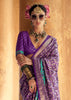 True Purple Printed Patola Silk Saree