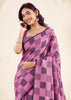 Iris Purple Woven Linen Silk Saree