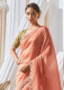 Pre Order: Peach Pink Designer Silk Saree