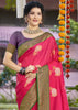 Geranium Red Woven Banarasi Silk Saree