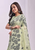 Pistachio Green Woven Cotton Linen Silk Saree