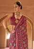 Brick Red Printed Patola Silk Saree