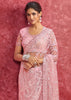 Pink Embroidered Designer Net Saree