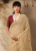 Sand Beige Woven Cotton Silk Saree