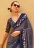 Royal Blue Printed Georgette Light Weight Saree