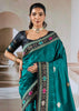 Peacock Blue Patola Silk Saree