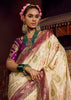Off White Woven Banarasi Designer Silk Saree