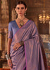 Lavender Purple Woven Kanjivaram Silk Saree