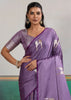 Paisley Purple Woven Satin Silk Saree