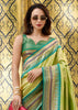 Light Green Tissue Banarasi Silk Saree with Contrast Border