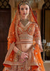 Rust Orange Heavy Embroidered Designer Lehenga