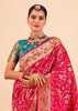 Bridal Red Woven Paithani Silk Saree With Contrast Blouse