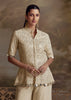 Vanilla White Embroidered Plazzo Suit Set