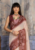 Coffee Brown Printed Cotton Silk Saree