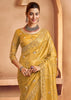 Daffodil Yellow Designer Tissue Silk Saree
