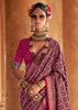 Wine Purple Printed Patola Silk Saree