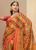 Autumn Red Printed Georgette Saree