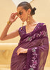 Magic Purple Printed Georgette Light Weight Saree