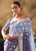 Passion Blue Banarasi Designer Silk Saree With Embroidered Blouse