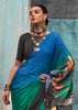 Multicolor Shaded Satin Crepe Printed Silk Saree