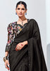 Desire Black Designer Organza Tissue Silk Saree With Printed Blouse