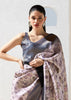 Dusk Purple Woven Banarasi Silk Saree With Digital Print