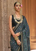 Steel Blue Printed Patola Saree