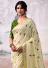 Cream Woven Banarasi Cotton Silk Saree