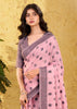 Dusky Pink Woven Linen Silk Saree