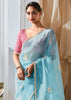 Pre Order: Angel Blue Designer Silk Saree