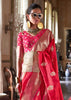 Raspberry Pink Dual Tone Woven Banarasi Silk Saree