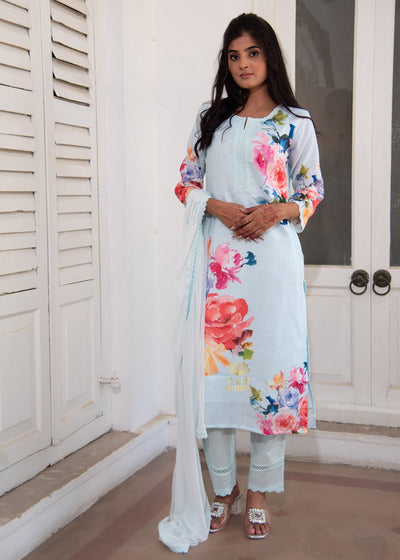 Celeste Bloom Cascade Floral Printed Suit Set (10702833549505)