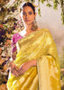 Empire Yellow Banarasi Designer Silk Saree With Embroidered Blouse