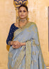 Dusk Blue Woven Banarasi Silk Saree